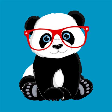 Panda Bear With Glasses Kids T Shirt Teepublic