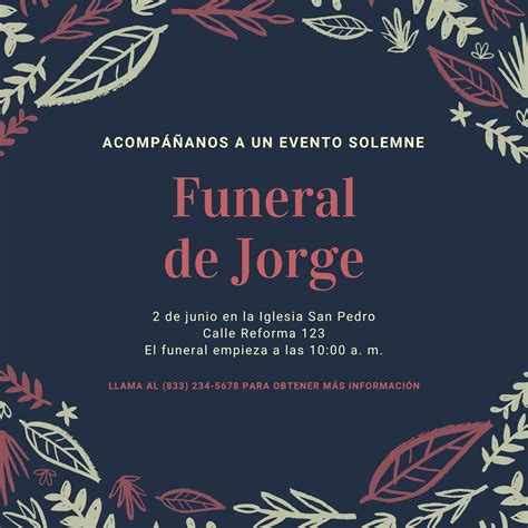 Plantillas Para Invitaciones De Funeral Gratis Canva