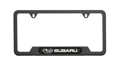 2020 Subaru Crosstrek License Plate Frame (Subaru) - Matte Black. Frame displays the Subaru logo ...