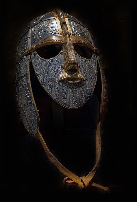 Viking Helmet And Mask Anglo Saxão Sutton Hoo Rome Antique Viking
