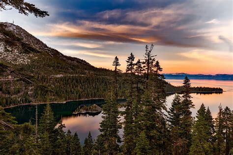 Hd Wallpaper Lakes Lake Tahoe Forest Island Landscape Nature