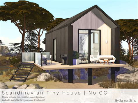 Sarinasims Scandinavian Tiny House No Cc Sims 4 Modern House Sims