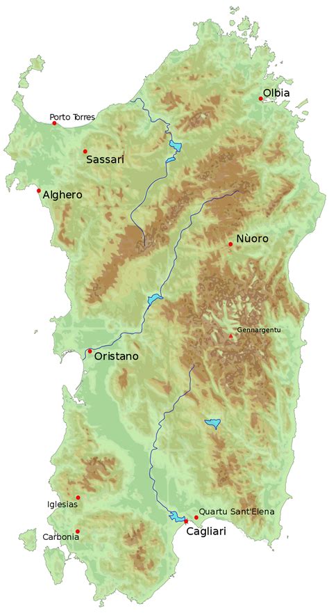 Map Of Sardinia Topographic Map Online Maps And