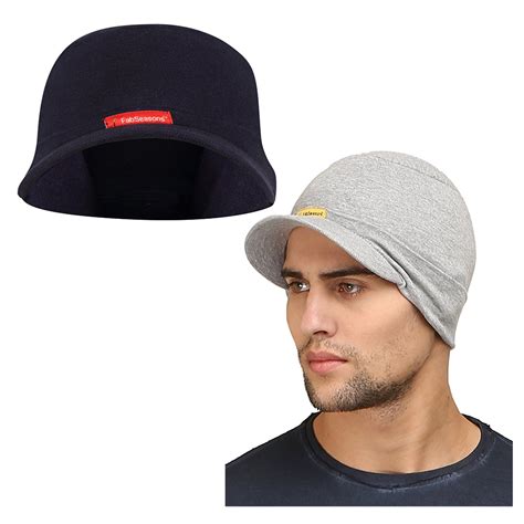 Fabseasons Cotton Skull Cap With Peak Ideal For All Summer And Winters