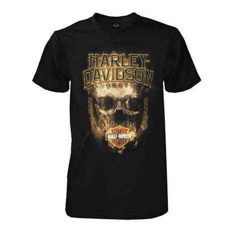 Harley Davidson Harley Davidson Mens Blazed Skull All Cotton Short