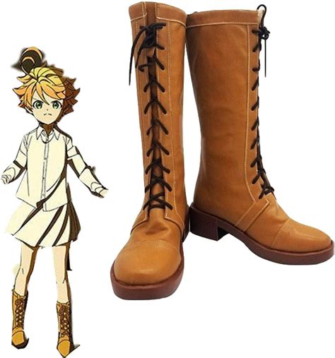 Rolecos Anime The Promised Neverland Emma Cosplay Shoes Emma Brown
