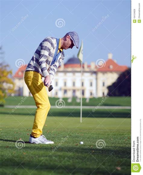 Golfer Chipping Towards The Pin Stock Image Image Of Chip Stylish