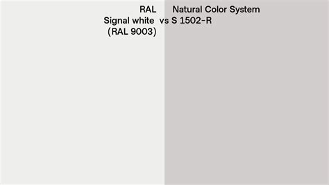 RAL Signal White RAL 9003 Vs Natural Color System S 1502 R Side By