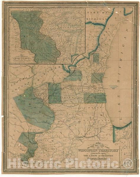 Map Wisconsin 1838 1 Map Of The Settled Part Of Wisconsin Territory