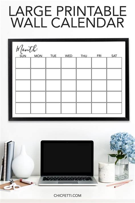 Large Monthly Calendar Free Printable Large Grid Calendar Calendar