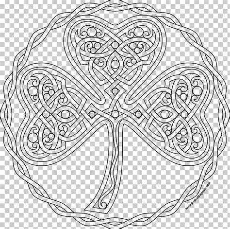 Coloring Book Shamrock Mandala Symbol Pattern Png Clipart Free Png