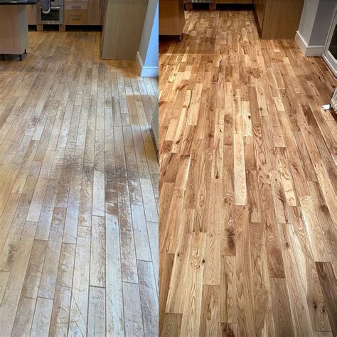 Before And After Wood Floor Restoration Refinishing Hardwood Floors