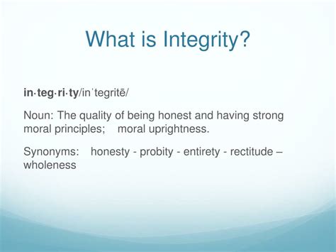 Ppt What Is Integrity Powerpoint Presentation Free Download Id