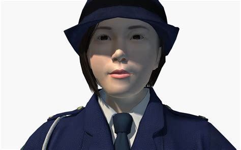 Japanese Police Woman 0002 3d Model By Tomoplace