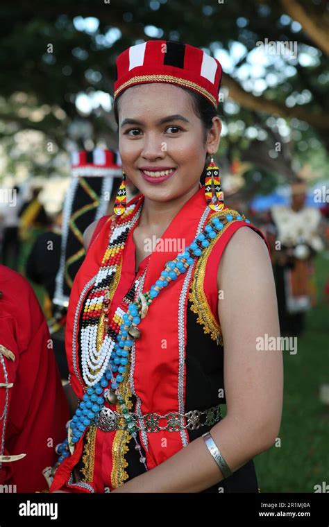 A Beautiful Bidayuh Lass In Her Traditional Dress Kuching Sarawak