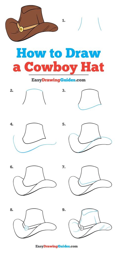 How To Draw A Cowboy Hat Really Easy Drawing Tutorial