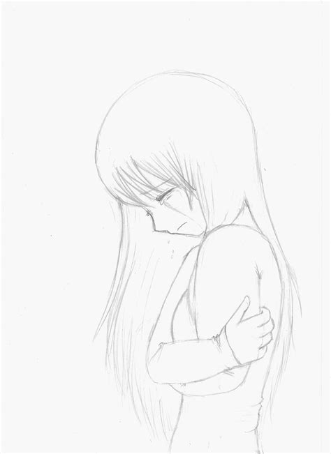 Anime Girl Crying Crossed Arms Sketch By Little Fangirlx On Deviantart