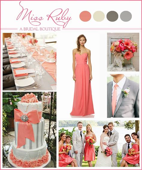 Miss Ruby Boutique Inspiration Coral And Gray Wedding