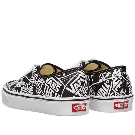Vans Off The Wall Printed Authentic Black And True White End Hk
