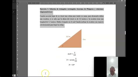 Ejercicio 3 Solución De Triángulos Rectángulos Teorema De Pitágoras Y