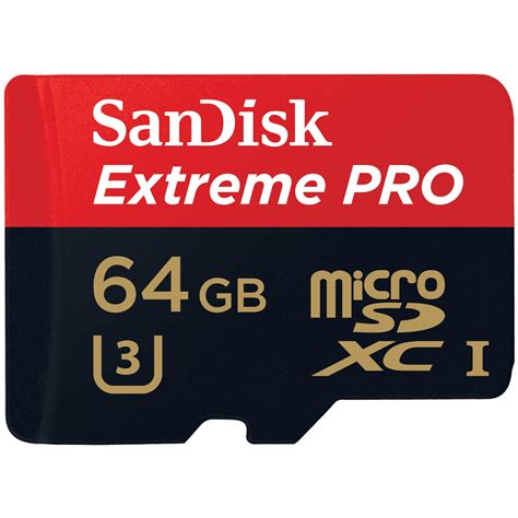 Sandisk Extreme Pro 64gb Uhs Iu3 Micro Sdxc Memory Card Speeds Up To