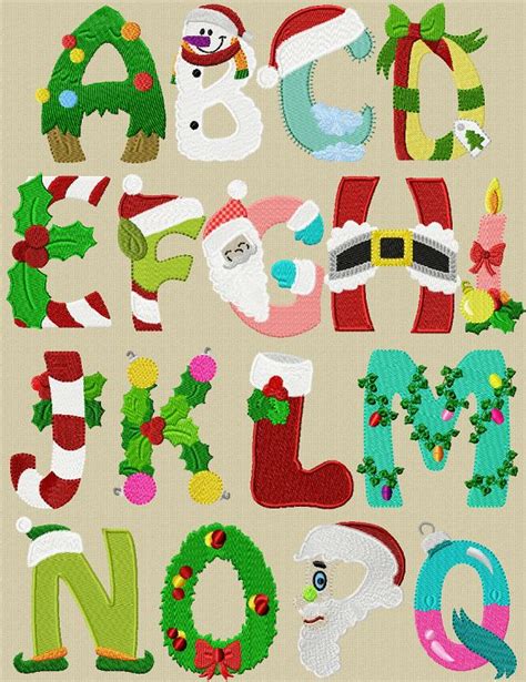 Alphabet Christmas Embroidery Alphabet Christmas Alphabet Christmas