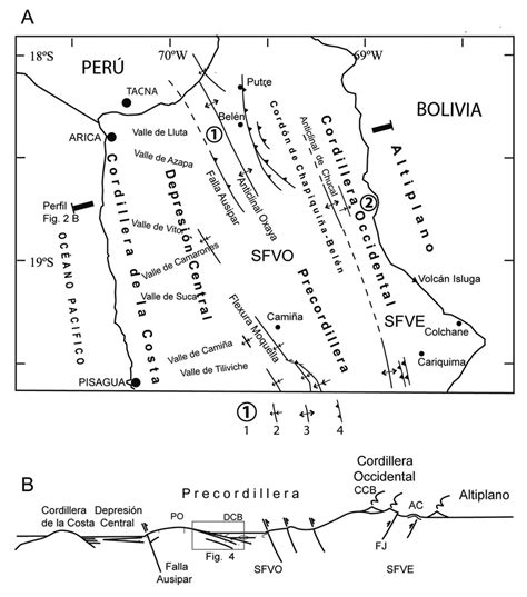 A Mapa Estructural Del Extremo Norte De Chile Con La Ubicación De Las