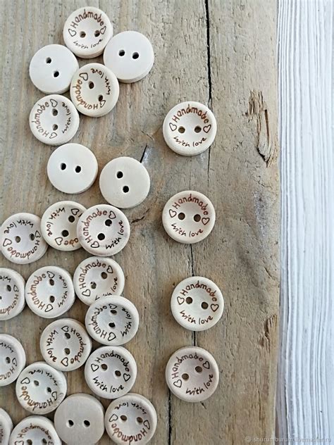 Пуговицы деревянные HandMade with love пуговица 15мм купить в интернет ...