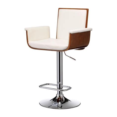 Get free shipping on qualified white, high back bar stools or buy online pick up in store today in the furniture department. Buy Walnut Wood and White Faux Leather Tall Bar Stool | Bar Stools