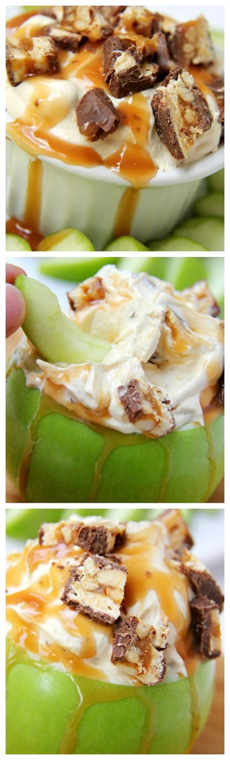 Apples, cool whip, snickers candy bars, sour cream. Snicker Caramel Apple Dip | Recipe | Caramel apples, Caramel apple dip, Sweet dips
