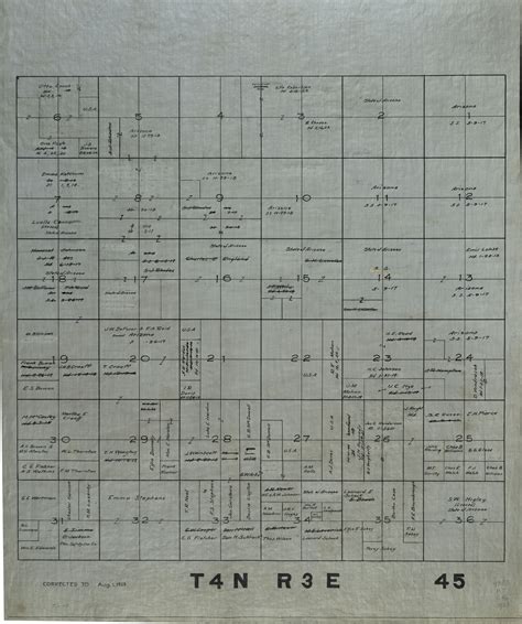 1923 Maricopa County Arizona Land Ownership Plat Map T4n R3e Arizona