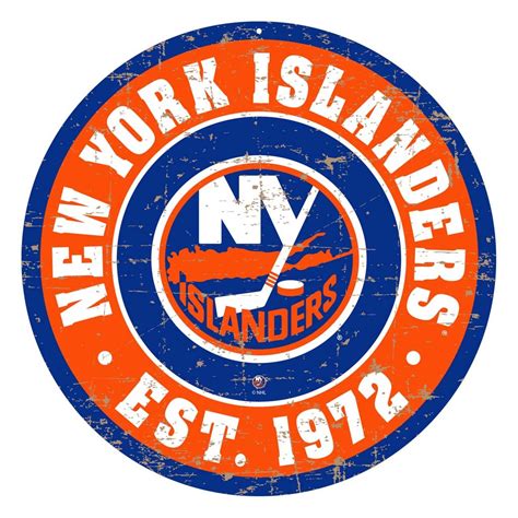 They made it all the way to the eastern. New York Islanders 22" Round PVC Distressed Logo Wall Sign ...