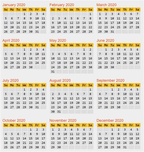 Leap Year Calendar Image