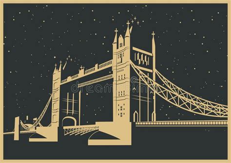 London Tower Bridge Poster Stock Vector Illustration Of Sightseeing
