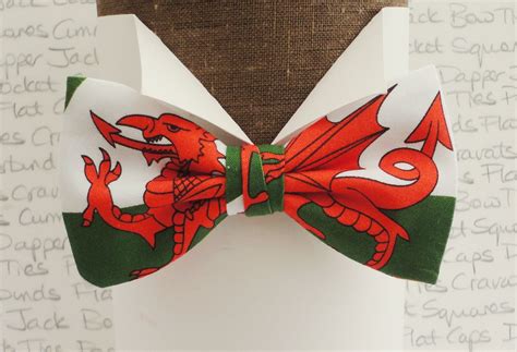 Welsh Flag Bow Tie Bow Ties For Men Pre Tied Bow Tie Red Etsy Uk