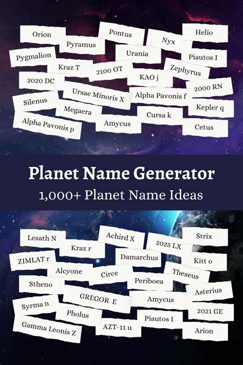 Planet Name Generator Name Generator Planet Name Ideas 🪐 Imagine