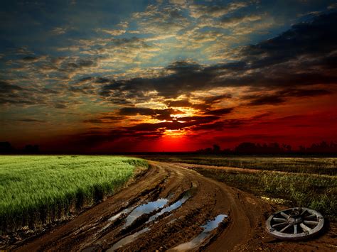 Fondos De Pantalla Carreteras Campos Amaneceres Y Atardeceres Cielo