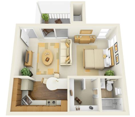 Studio Apartment Floor Plans Furniture Layout Plan