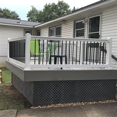 The horizontal rails are usually hollow composite or metal in the case of vinyl clad systems. Wiltshire vinyl railing. | Deck designs backyard, Patio ...