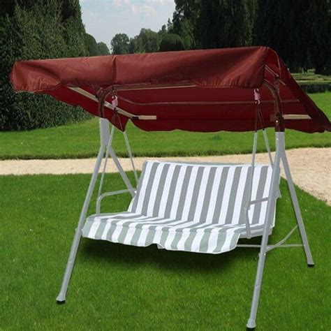 Polyester fabric top cover size134 x 115 cm/52.7 x 45.3 seat cover size: New Deluxe Outdoor Swing Canopy Replacement Top Cover Seat ...