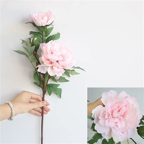 〖cfxnmzgr〗2 Bouquets Artificial Peonies Dark Pink Light Pink Fake Peony