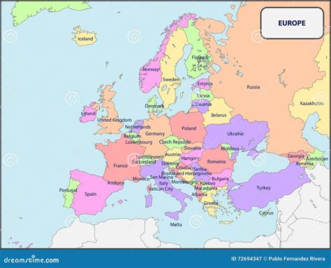 Europa Kaart Met Namen Kaart