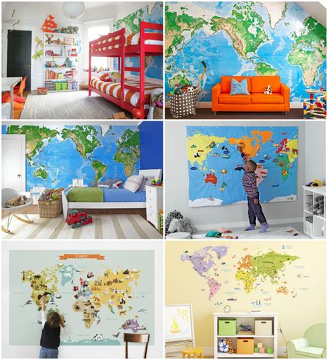 Large World Wall Map For Kids Room