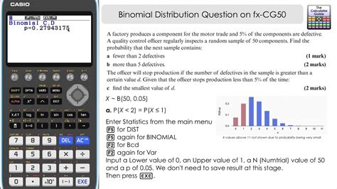 Binomial Distribution Question On Casio Fx Cg50 Statistics Mode With