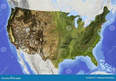 Usa Relief Map Royalty Free Stock Photography Image 5567677