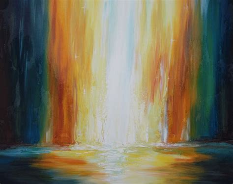 Into The Light Abstract Waterfall Painting Liz W Fine Art