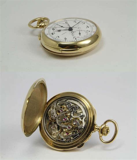 patek philippe yellow gold minute repeater split second chronograph pocket watch chronograph