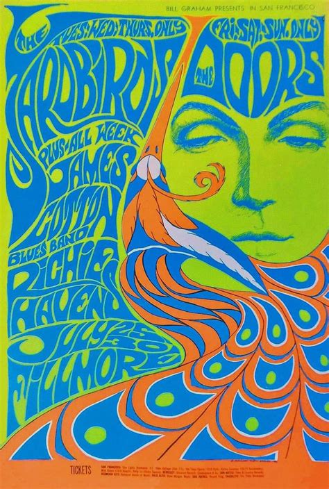 Yardbirds 1967 San Francisco Psychedelic Poster Psychedelic Design