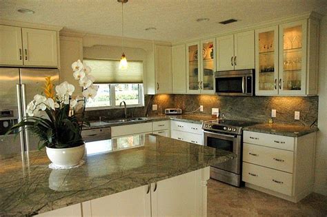 Silver, stainless steel accents highlight the room and bring a touch of the modern. Best Color for Granite Countertops and white bathroom ...