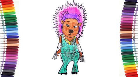 Buster moon who lives in the theater with his assistant the old lizard named mrs. SING MOVIE Magic Coloring Ash the Porcupine Changes ...